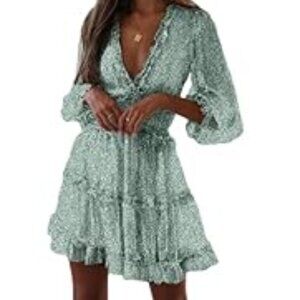 Dokotoo Womens Deep V Neckline Long Sleeve Dress, Size XL